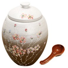 LKmade 陶瓷雙色米缸 10-12kg, Plum Blossom