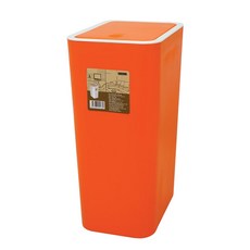 Ann 一鍵式彩色垃圾桶 8L, 橘色