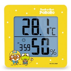 Pororo 數字溫濕度計 HT-2, 黃色