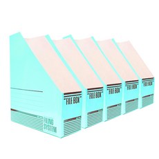 Heemang 希望文件 紙質文件整理盒, 天藍色, 5個