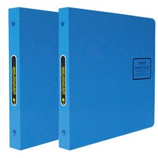 Heemang 蛇紋仿皮強力活頁夾筆記本 3孔 A5, 藍色, 2個