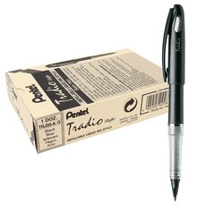 Pentel 飛龍文具 Tradio圓珠筆TRJ50-A, 黑色的, 12件
