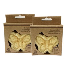 닥터마마 베이비 클렌징 블럭 유아 목욕스펀지, 나비(옐로우), 2개입