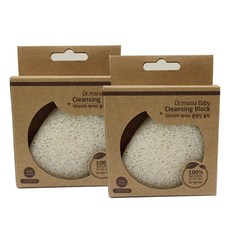 닥터마마 베이비 클렌징 블럭 유아 목욕스펀지, 물방울(화이트), 2개입