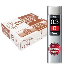 Pentel 飛龍文具 Ain Stein 自動鉛筆芯 B, 0.3mm, 10入