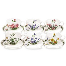 포트메리온 12개월 커피잔 상반기 6인조, 1월, 2월, 3월, 4월, 5월, 6월, 1세트