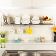 정리닷컴 싱크선반 식기건조대 800 슬라이드 + 컵걸이 (랜덤 발송), 1개