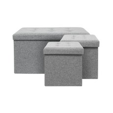 CASAMARU 可收納長凳+方型 2入, 灰色