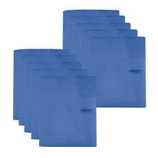 希望文件 半透明雙口袋文件夾 0.4T, 藍色, 10個