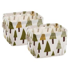 블럭마트 패브릭 바스켓, 나무, 2개입