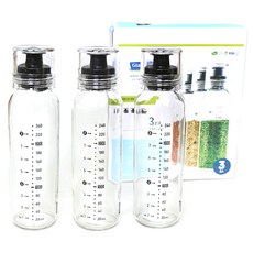 玻璃鎖油瓶, 240ml, 3瓶