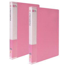 희망화일 신개념 클리어화일 40p, 분홍, 2개입