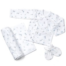 comosBaby 嬰兒兔子印花肚衣+包巾+手套