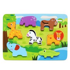 TOOKY TOY 立體動物造型拼圖, 7片, Safari, 7件