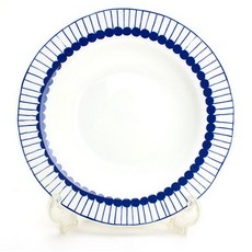 LKmade 圓點線條義大利麵盤, 白色, 1入