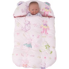 아리베베 숙면 아기보낭, 아기곰핑크