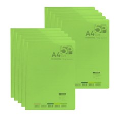 희망화일 내추럴 크리어 화일 5P 내지 고정형, 연두, 10개