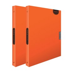 Heemang 3孔磁性活頁文件夾, 橘色, 2件