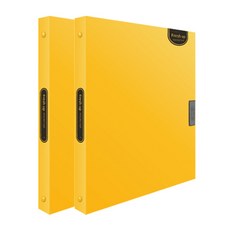 Heemang 3孔磁性活頁文件夾, 黃色的, 2件