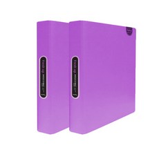 Heemang New Fresh Up 3孔D型環活頁夾, 紫色, 2個