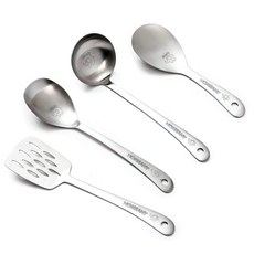 HOMEANY 廚房烹飪工具組 飯匙 S號+湯勺M號+S號+鍋鏟 M號, 大象款