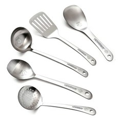 HOMEANY 廚房工具 飯勺大號 + 勺子大號 + 鏟子大號 + 湯勺大號 + 烘乾機套組, 大象款