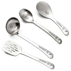 HOMEANY 廚房烹飪工具組 飯匙 S號+湯勺M號+S號+鍋鏟 M號, 獅子款