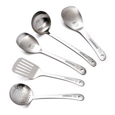 HOMEANY 廚房工具 飯勺大號 + 勺子大號 + 鏟子大號 + 湯勺大號 + 烘乾機套組, 小雞款