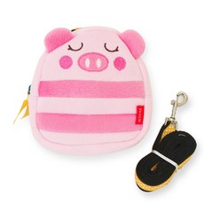 펫츠랜드 애니멀 백팩 하네스세트 M, 핑크피그, 1개