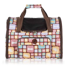 PETSLAND 花紋寵物外出袋, 彩色小狗款