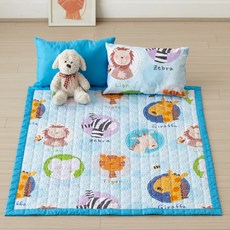 BODRE 純棉絎縫墊, 藍色動物園款