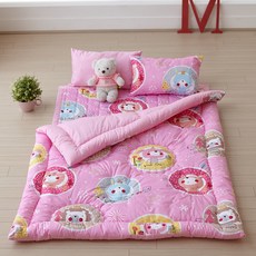 Bodrae 純棉嬰兒床上用品套裝, 動物園款 粉色