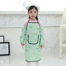 bebe chouette 鱷魚印花防水圍裙+頭巾+袖套