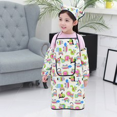 bebe chouette 彩虹印花圍裙+頭巾+袖套