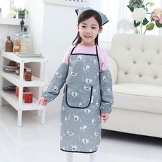 bebe chouette 小鳥印花防水圍裙+頭巾+袖套組