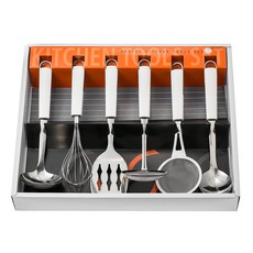 GENIAL 白色手柄廚房用具 7入組, 混合顏色, 1個