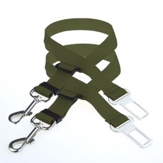 ZEZEPET 애견 자동차 안전줄 벨트, 카키 (G408PRL230), 2개