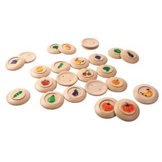 플랜토이즈 친환경 5638 과일 채소 퍼즐 맞추기 원목 완구, 혼합 색상, 1개