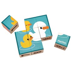 플랜토이즈 친환경 5430 퍼즐 큐브 원목 완구, 혼합 색상, 1개