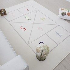 RUG LAND 超細纖維記憶海綿遊戲地毯, 白色