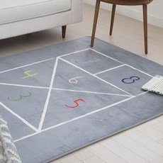 RUG LAND 超細纖維記憶海綿遊戲地毯, 灰色