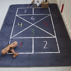 RUG LAND 超細纖維記憶海綿遊戲地毯, 黑色