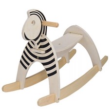 블루리본 지브라 원목 흔들목마, 화이트 + 블랙, 1개