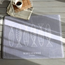 BEBE DECO 超細纖維腳踏墊, 灰魚