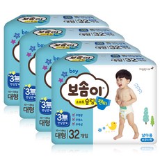 보솜이 소프트 슬림 팬티형 기저귀 남아용, 128매, 대형(L)