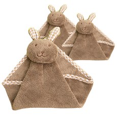 인터팝 토끼 주방타월 3p, 브라운, 1개
