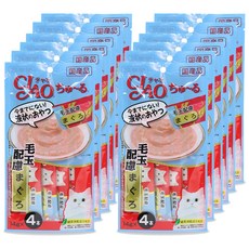 이나바 고양이 챠오츄르 간식, 헤어볼 참치, 12팩, 56g