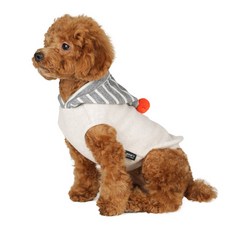 WiNKY NEWYORK 寵物條紋連帽背心, 麥片