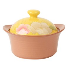 Gold Flower 耐熱砂鍋 小 黃色, 17.5cm, 1個