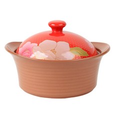 골드플라워 내열냄비 뚝배기 중 빨강, 20.5cm, 1개